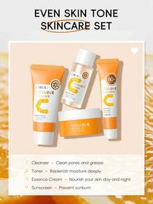 LAIKOU 维生素 C 护肤套装，包含：17ml 维生素 C 精华液、30ml 维生素 C 眼部精华、15g 维生素 C 眼霜、100ml 维生素 C 爽肤水、30g 维生素 C 防晒霜，以及 4 件套维生素 C 旅行套装（20g 洁面乳 + 20ml 爽肤水）。 - 10件套禮盒 - 查看 11