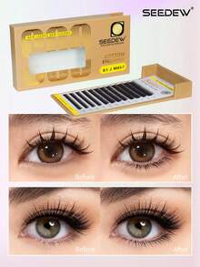 1pc 12rows J Curl Short Lashes Bottom Lash Under Eyelash Extensions 0.20mm 0.10mm 0.15mm B Curl 5mm 6mm 7mm 8mm 9mm SEEDEW Classic Individual Eyelash Extension Lashes Matte Black Professional Soft Natural - 黑色 - 查看 4
