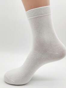 5 pares de meias masculinas sólidas, macias e versáteis, confortáveis para a pele