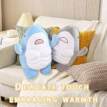 1 件 35 厘米/13.7 英寸肌肉鲨鱼趣味肌肉鲨鱼毛绒玩具枕头填充动物鲨鱼毛绒玩偶礼物，鲨鱼，鲨鱼毛绒，鲨鱼玩具 - 彩色 - 查看 6