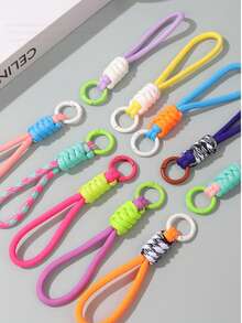 1条DIY创意极简彩色手机挂绳，多功能腕带，适用于相机和手机，防丢，手机链和钥匙扣挂绳，学校汽车配件，可爱哥特Y2K万圣节配件，教师节圣诞节礼物创意，包包挂饰，汽车配件，朋友姐妹 - DIY掛繩 - 查看 9