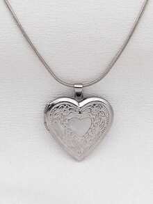 1 buc colier cu pandantiv din oțel inoxidabil, vintage, placat cu aur de 18K, cu inimă, floral, lalea, trandafir în relief, design simplu și elegant pentru bărbați și femei, bijuterii la prețuri accesibile pentru Ziua Îndrăgostiților