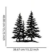 1 PIEZA Decoración de pared con silueta de árbol de pino de metal rústico, decoración de pared de hierro con recubrimiento negro - Decoración de abeto para sala de estar, decoración navideña de interiores y exteriores - Negro - Ver 15