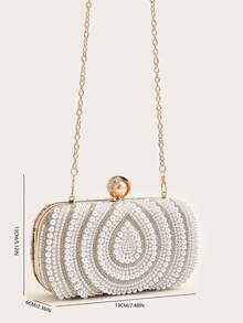 AIBBYDAR 女士晚装包，复古白珍珠女士晚装手拿包，手工串珠和水钻装饰钱包，优雅礼服包，适合婚礼、晚会、派对、节日聚会的单肩包