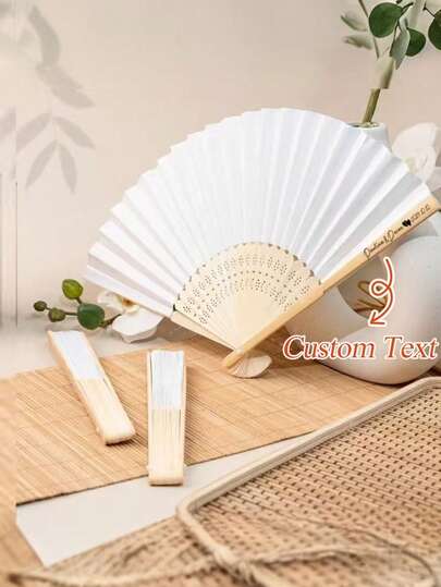 10/50 Anpassad namnlogotyp Vit bröllopspappersfläkt, Vit inbjudningsbrev, Anpassad fläkt, Jul, Dekorativ högkvalitativ anpassning, Personlig, Unik idealisk present till pojkvän, flickvänsjubileum, Alla hjärtans dag, Mors dag, Födelsedag, Barnens dag, Fars dag, Examensceremoni, Bröllop, Hushållsartiklar,