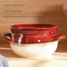 4pcs, 30 Oz Soup Bowls With Handles- Versatile Ceramic French Onion Soup Bowls Set,  Microwaveable, Oven Heated, Lead-Free, Durable, Easy To Clean - Perfect For Kitchen Dinnerware, Soup, Salad, Dessert, Rice, Noodles - Đồng - Xem 8