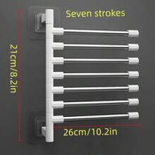 1 件免钻孔不锈钢毛巾架，浴室置物架可旋转折叠挂架