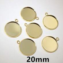 10pcs 8-30mm Inner Size Single Loop Stainless Steel Gold Color Pendant Cabochons Blank Base Tray DIY Jewelry Making Accessories Findings - Single Hanging - View 19