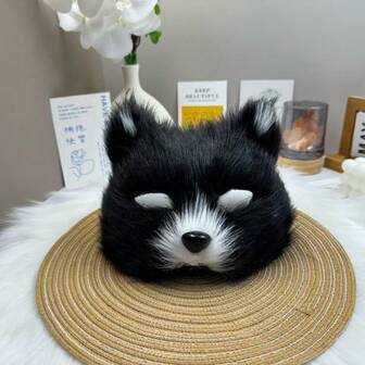 1pc Makeup Masquerade Party Costume Cosplay Sexy Personalized Long Fur Fox Cat Face Mask, Suitable For Masquerade Party, Festival Celebration, Halloween, Stage Performance