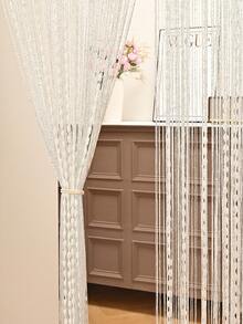 1pc Tasseled Curtain, Minimalist Style Curtain With Rod Pocket, Suitable For Living Room, Bedroom, Kitchen, Room Divider, Doorway, Home Decor, Wedding Decor