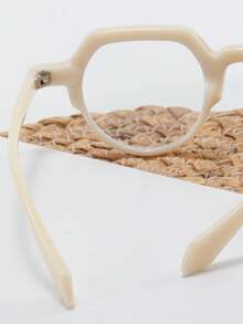 1pc Oval Computer Glasses, Unisex For Daily Business Office Use - White - View 2