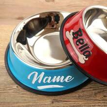 Customized Stainless Steel Pet Bowl With Non-Slip Bottom, Suitable For Small, Medium And Large Dogs, Customized Pet Name, Cat And Dog Food And Water Bowl Ornamental Stylish, Colorful, Cute, Contracted, Cuties Unique, Customized Home Goods Ideal Gifts For Her Her, Family, Friends, Pet Lovers, Pet For Anniversaries, For Birthdays, For Housewarming Ornamental,Pet Supplies,2025 Halloween Accessories,Personalized With Pet's Name