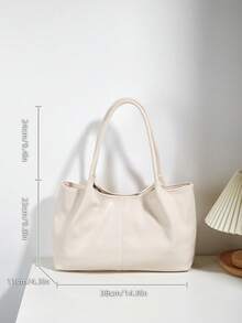 Túi xách tay nữ mới, Túi đeo vai dung tích lớn, thiết kế độc đáo, có quai xách kép đa năng, thích hợp cho kỳ nghỉ, đi làm, mua sắm và sử dụng hàng ngày - trắng - Xem 7