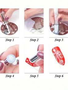 3件套亚克力彩色钻石双头硅胶美甲模板印章转印笔美甲工具，双头硅胶美甲印章带水钻装饰 - 不含甲醛，适用于DIY美甲和足部修复、电镀，透明乳白色，印章工具使用透明硅胶印章和刮刀，实现快速简便的美甲方法 - 彩色 - 查看 3