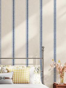 SUPSTICKER 1pc Multicolor Vintage Striped Self-Adhesive Wallpaper, Waterproof Removable PVC Wall Decor, Suitable For Bedroom, Kids Room, Study, 3 Sizes - Multicolor - View 6