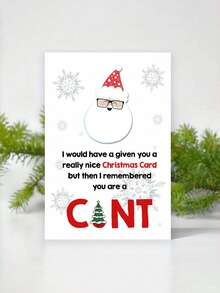 1 张有趣的圣诞贺卡，带信封、模仿圣诞老人眼镜和雪花设计，“最伟大的礼物”空白内页贺卡，适合节日礼物 - 彩色 - 查看 3