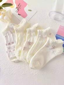1 双随机 INS 风格泡泡蝴蝶结百搭白袜 - 白色 - 查看 4