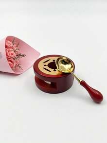 蜡封印章套装，包含熔蜡锅和勺子，完整的蜡封套装，用于熔化蜡珠或蜡棒，非常适合 DIY 婚礼请柬、礼品包装和工艺品，也是学校用品的绝佳选择。 - 彩色 - 查看 5