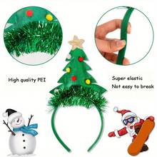5pcs Classic Christmas Headbands - Holiday Party Accessories With Santa Claus, Reindeer, Christmas Tree Designs - Durable Plastic Structure, Non-Electric, Feather-Free Seasonal Headwear
