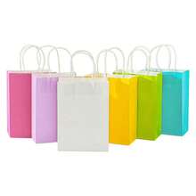 1 件，散装带手柄牛皮纸礼品袋，生日派对礼品袋和婚礼礼品袋，散装礼品包装袋，小型企业用品，最便宜的商品，购物袋，派对袋，派对礼品袋 - 彩色 - 查看 7