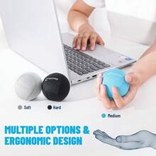 3 piezas Pelotas de ejercicio para muñeca y mano de adulto, Pelotas de gel de tri-densidad para relajar, Pelota de amasado para la ansiedad y el estrés, Pelota anti-estrés de gel con tres densidades (diferentes fuerzas), Escuela, Vuelta al colegio, Viaje, Artículos esenciales de viaje, Artículos esenciales del hogar, Spa, Herramienta de masaje, Masaje, Masajeador, Spa