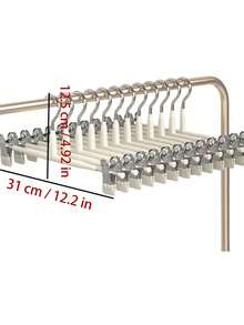 60pcs/20pcs/10pcs Adult Full Plastic 10pcs/5pcs Dip Coated Pants Clips, Skirt Clips, Household Drying Seamless Stainless Steel Storage Clothes Hanger, Lingerie Dedicated Anti-Aging Metal Pants Clips, Clothing Drying Rack For Garment Store & Home Use