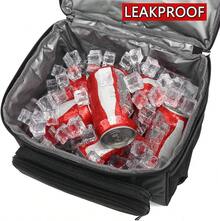 FlowFly Insulated Lunch Bag Adult Lunch Box Large Tote Double Layer Cooler Men, Women, With Adjustable Strap,Front Pocket And Mesh Side Pockets,Black