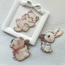 5pcs Embroidered Patch Badges, Adhesive Fabric Applique Patches For Kids Cartoon Clothes, Hats, Jackets, DIY, Butterfly, Bow, Cat Embroidery Patch Set, Applicable For Phone Cases, Bags, And Clothing Decoration - Photo Color - View 11