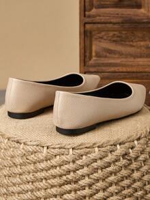 MonaNise 女士尖头时尚低帮平底鞋，户外休闲装，紫色、香槟色、红色、黄色、黑色 - 杏色 - 查看 7