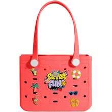 Multi-Size Rubber Women's Beach Bag, EVA Waterproof And Durable Shoulder Tote Bag, Fashionable And Casual, A Lightweight Handbag And Shopping Bag With Multiple Colors Available, Suitable For Beach, Swimming Pool, Vacation Travel - Large/Medium/Small - 彩色 - 查看 15