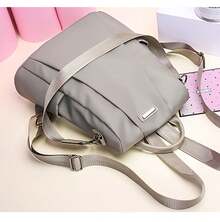 Women's Backpack, Backpack, Waterproof Nylon Anti-Theft Backpack, Lightweight Shoulder Bag - Khaki - View 3