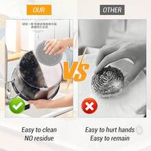 Longzhuo Paños de Alambre de Doble Capa para Húmedo y, Nuevos Paños de Alambre Multiusos Reutilizables, Esponja de Alambre para Fregadero y Cocina (15) - 5 - Ver 3