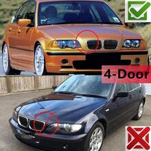 Pair Double-Line Glossy Black Style Car Front Kidney Grille Slat Style Grill For BMW E46 4 Doors 1998 1999 2000 2001 Car Styling - Glossy Black - View 4