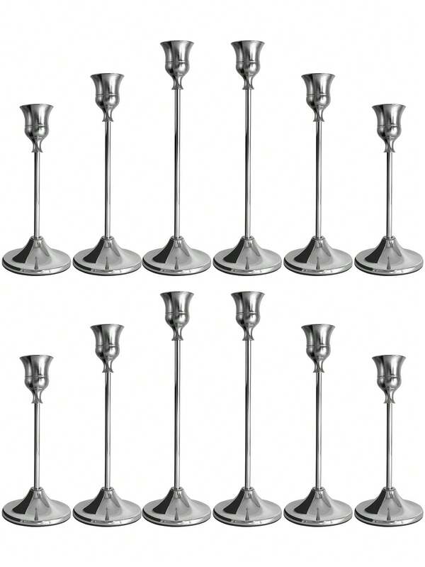 12PCS/6PCS/3PCS Christmas Decoration Candle Holders,Room Decor,Christmas Decor Home Candle Stick Holder,Wedding Decorations,Candle Stick Holder,Halloween Decorations,Vintage Home Decor,Thanksgiving Decorations,Bedroom Decor,Diwali Decoration Home