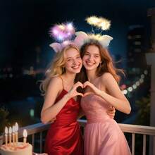 各种发光头带，仙女照片闪光头带灯，适合黑暗中发光的霓虹狂欢派对，适合女性、成人、生日、万圣节、圣诞节礼物、派对用品 - 天使髮箍 - 查看 6