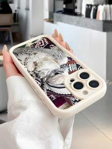 Fierce Animals 1件装 威武白鹰图案 米色 TPU 磨砂防滑表面手机壳 兼容 11/12/13/14/15/16 Pro Max 和 - 彩色 - 查看 5