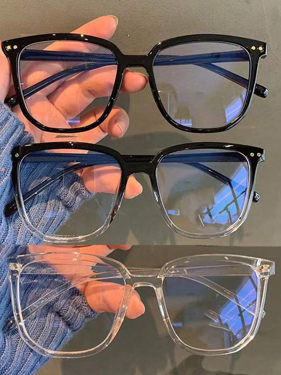 1pc Unisex Fashion Sunglasses, Ultra-Light PC Frame & Resin Lens, Retro Oversized Korean Style Casual Minimalist Non-Prescription Glasses, Suitable For Office, School, Party And Daily Commute - Fashionable Accessory, Minimalist Design Preferred By Fashion Enthusiasts