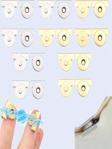 1对金属无缝磁扣，适用于包袋 - DIY磁扣，手提包磁扣 - 彩色 - 查看 4