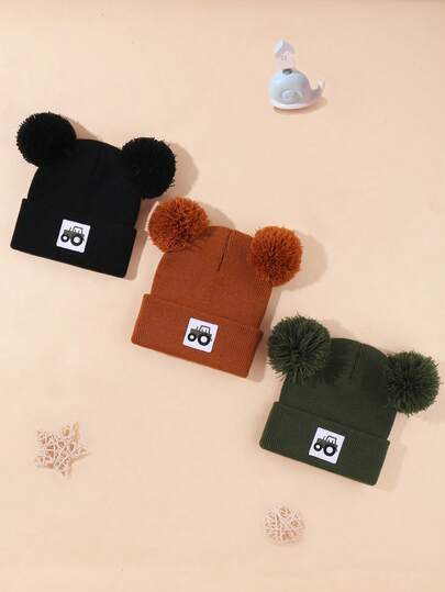 Cute Excavator Embroidery Design Is Warm And Hand-Washable, Making It A Perfect Choice For Outdoor Wear And Party Gifts. The Fashionable Excavator Embroidery Knitted Cap Is Warm And Suitable For Babies, Boys And Girls