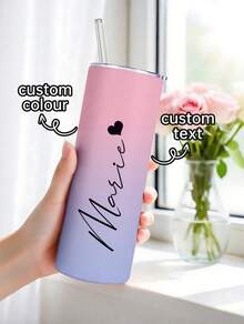 Personalized Name Tumblers With Straw And Lid,Customizable  20oz Stainless Steel Insulated Tumbler  Colorfu  And Text,Personalized Bridesmaid Gifts,Valentine's Day, Unique Birthdays And Holidays Gifts. - Phong cách 6 - Xem 3