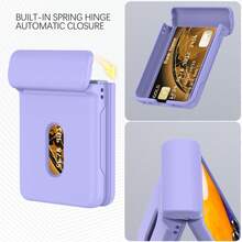 Foldable Card Slot Full Body Shockproof Protective Phone Case Compatible With Samsung FLIP Series Smartphones Waterproof Anti-Fall Scratch Resistant Full Cover - Mauve Purple - View 5