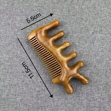 NEFOUME Natürlicher Sandelholz Massagekamm | Antistatisch | Kammzähne Massage + Gua Sha Schaben | Simulierte Doppelfinger-Augenmassage | Ergonomischer rutschfester Griff | Geeignet für Kopf, Nacken, Schulter, Beine und mehr Bereiche, Haare, Haarpflege, Schule, Rückkehr zur Schule, Reisen, Reiseaccessoires, Haushaltsartikel, Spa, Massagetool, Massage, Massagegerät, Spa - Braun - Übersicht 10