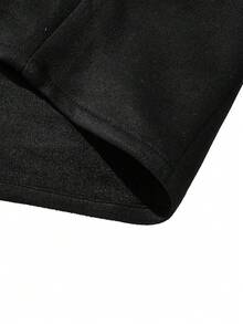 男士长袖复古麂皮衬衫式外套，秋季款 - 黑色 - 查看 8