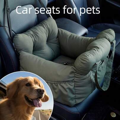 Gorsmoon Dog Car Seat With Safety Strap | Plush Memory Foam Cushion & Non-Slip Bottom | Washable Pet Travel Bed For Small/ Medium Dogs In Vehicles