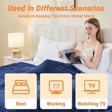 Electric Blanket Heated Throw, Soft Flannel Heating Blanket With 8 Hours Auto Off 10 Fast Heating Levels Machine Washable Sherpa Heated Blanket With Overheating Protection