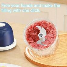 1pcs Electric Mini Garlic Chopper, Electric Garlic Chopper Portable 250 ML Food Chopper Manual, Garlic Mincer USB, Vegetable Chopper, Onion Chopper For Kitchen, Portable Small Food Processor For Garlic, Ginger, Chili, Vegetables,Garlic Chopper, Mini Portable Veggie Chopper, Garlic Grinder Masher Onion Chopper, Blender To Vegetable, Wireless Food Processor For Ginger - XANH DƯƠNG-1 cái - Xem 3
