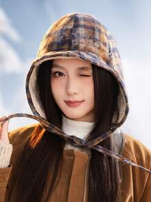 قبعة نسائية من نوع Trapper بألوان متباينة، محبوكة بسمك مناسب للطقس العادي والأنيق، متعددة الاستخدامات مناسبة للخارج والتزلج والدراجات والسفر والحفلات والاستخدام اليومي في فصلي الخريف والشتاء