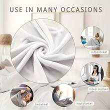 Cozy Pink And White Polka Dot Flannel Throw Blanket – Soft, Warm, Vintage-Inspired Geometric Design, Ideal For Couch Or Bed, Available In Multiple Sizes-280GSM - 彩色 - 查看 3