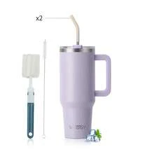 1pc WATERSY Travel Mug Coffee Cup 40oz/1182ML 30OZ/891ML 20OZ/591ML Tumbler Straw Lid And Handle, Stainless Steel Double Wall Vacuum Insulated Coffee Water Bottle Thermal For Cold Hot Coffee, Suitable For School, Camping And Hiking - Multicolor - View 23