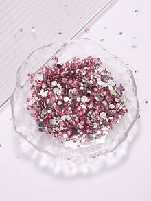 2MM-6MM, 5 Sizes Mix, 2000pcs/Pack, Non-HotFix, Multi Colors, Glue On Round Flatback Crystal Rhinestones Gems Jewelry Beads DIY Diamond Design Accessories Glitter Decal Decorations For Phone Cover,Clothes,Bag,Shoes, Handicraft Products.